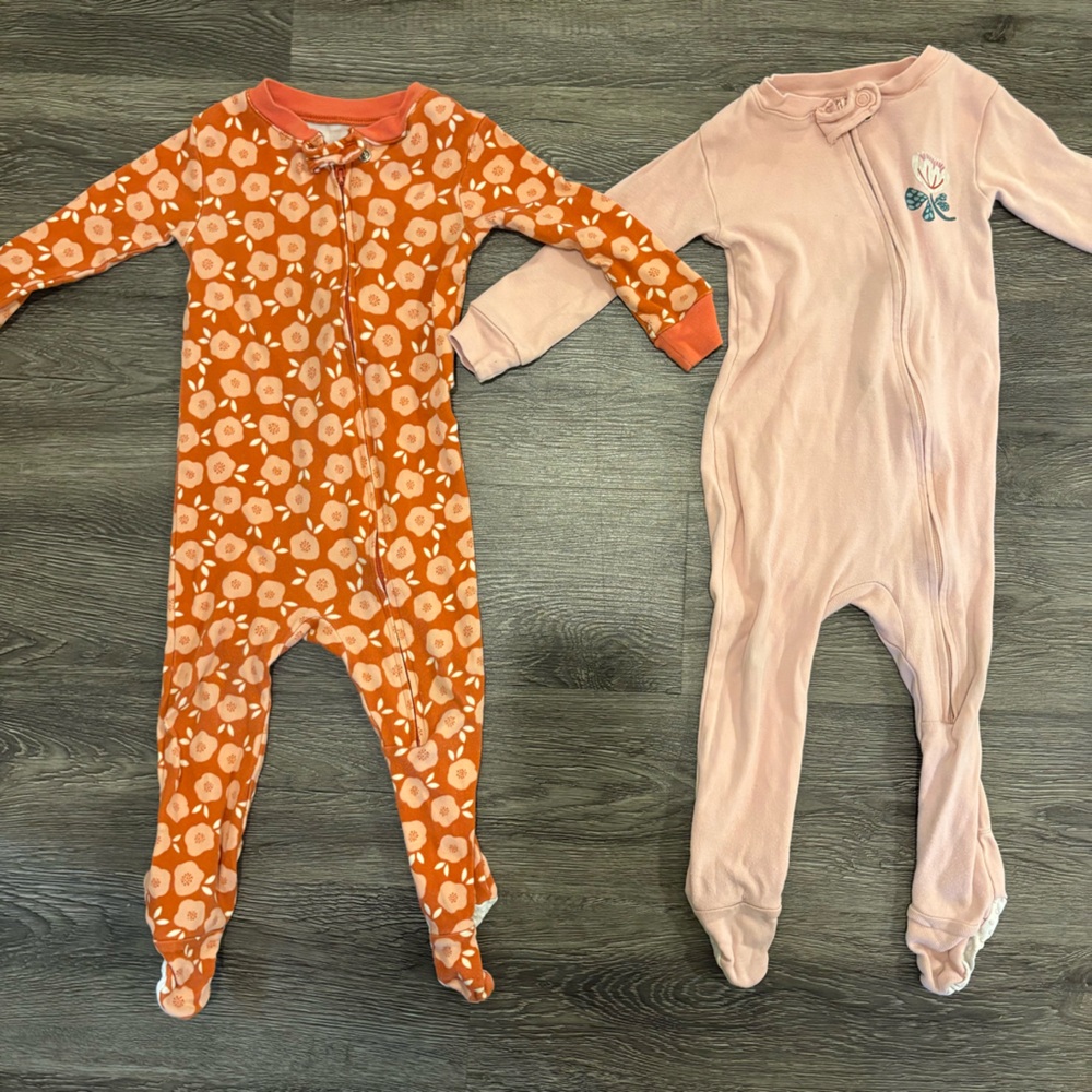 Floral Orange Kids One Piece